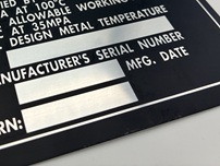 Stainless steel nameplate
